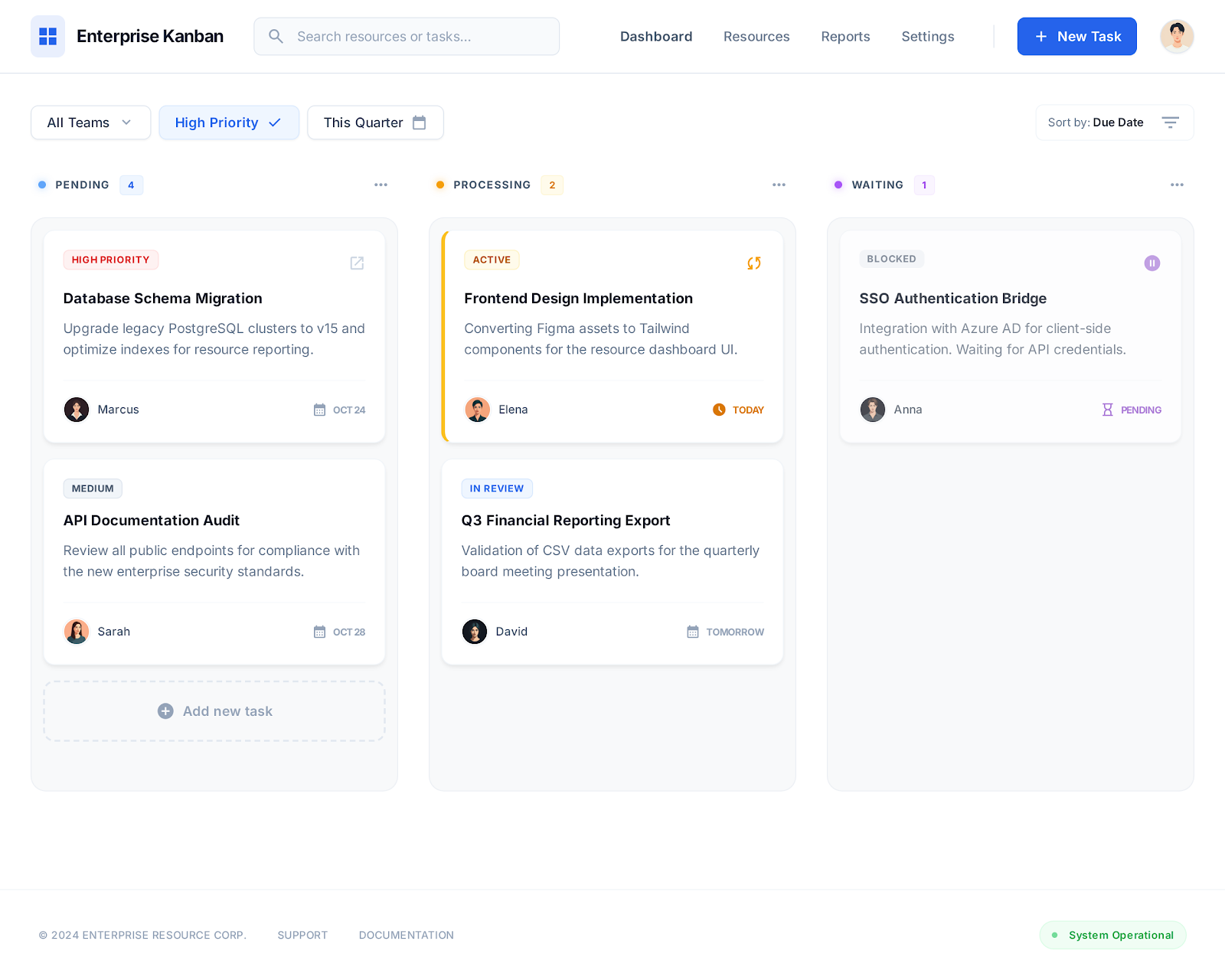 Enterprise Kanban Board
