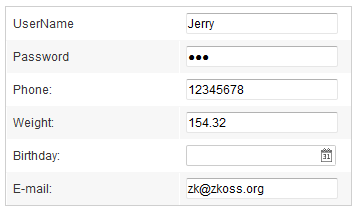 Input Elements Example