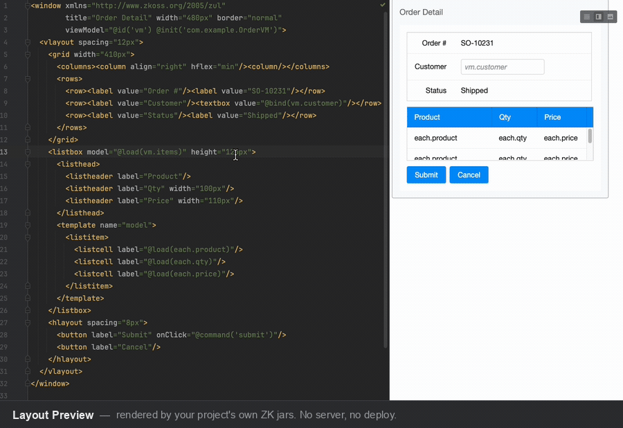 Edit, save, and the preview refreshes